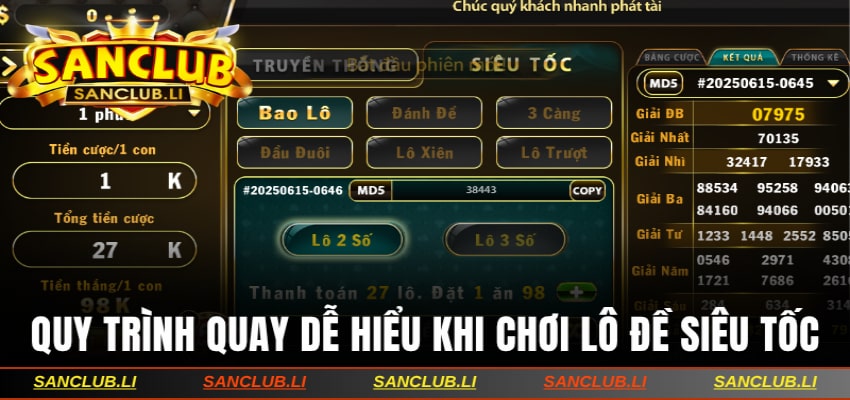 Quy trình quay dễ hiểu khi chơi lô đề siêu tốc
